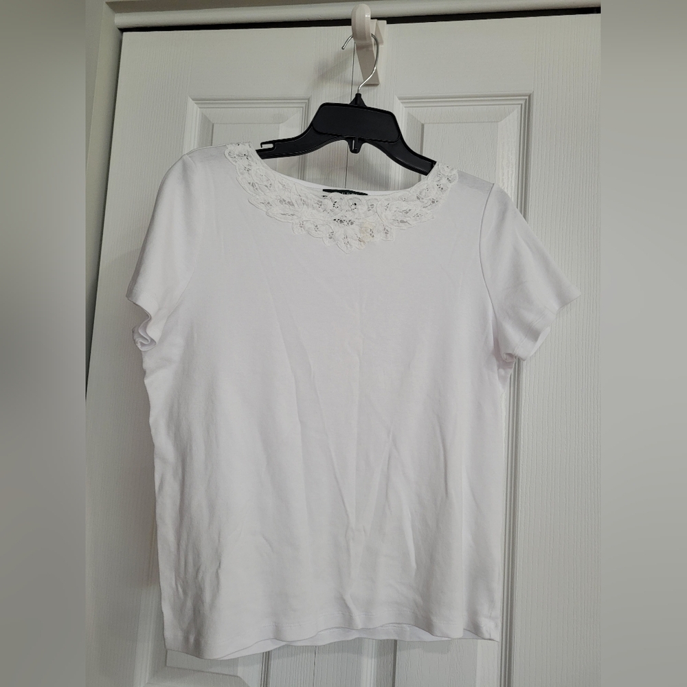 Elegant White Lace Trim Top